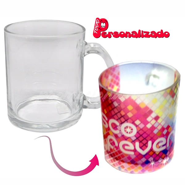 taza de vidrio personalizada